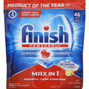 Finish Automatic Dishwasher Detergent, Super Charged, Ultra Degreaser with Lemon Scent, Tablets