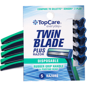 TopCare Razors, Disposable, Twin Blade Plus