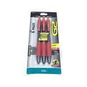 Pilot 0.7 mm Red Retractable Gel Pens With Rubber Grip