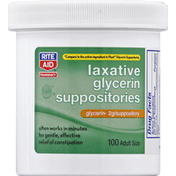 Rite Aid Glycerin Suppositories, Laxative, 2 g, Adult Size