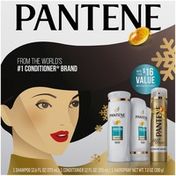 Pantene Smooth & Sleek Pack with Shampoo 12.6 fl oz, Conditioner 12.0 fl oz & Airspray 7 oz Pantene Smooth & Sleek Pack with Shampoo 12.6 fl oz, Conditioner 12.0 fl oz