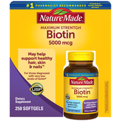 Nature Made Max Strength: Biotin 5000 mcg Softgels