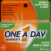 One A Day Multivitamin/Multimineral, Women's, Active Mind & Body, Tablets