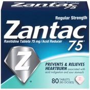 Zantac Regular Strength 75mg Tablets Acid Reducer