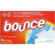 Bounce Fabric Softener Dryer Sheets, Fresh Linen