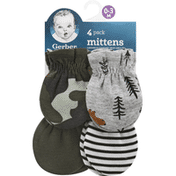 Gerber Mittens, 0-3 Months, 4 Pack