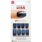 Kiss Nails, Ready-to-Wear Gel, Medium Length, Painted Veil KGN03