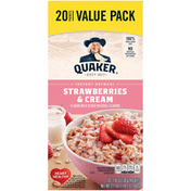 Quaker Strawberries and Cream Instant Oats Hot Cereal