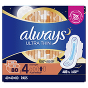 Always Pads Unscented Size 4 Overnight With Wings