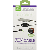 ReTrak Aux Cable, with Built-in Microphone, Retractable