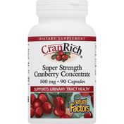 Natural Factors Cranberry Concentrate, Super Strength, 500 mg, Capsules