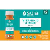 Suja Vitamin D & Zinc Shot, with Reishi & Probiotics, 10 Pack