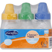 Evenflo Bottles, 4 oz, Slow Flow 1, (0-3 m)