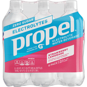 Propel Electrolyte Water Beverage, Strawberry Lemonade, 6 Pack