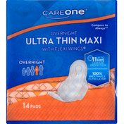 CareOne Overnight Ultra Thin Maxi Pads with Flexi-Wings