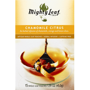 Mighty Leaf Tea, Chamomile Citrus, Caffeine Free, Whole Leaf Pouches