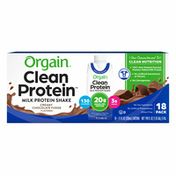 Orgain Grass Fed Clean Protein Shake, Creamy Chocolate Fudge-20g Protein, Ready to Drink