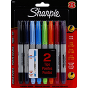 Sharpie Permanent Markers, Twin-Tip, Fine Point, Assorted Colors