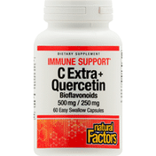 Natural Factors C Extra + Quercetin, 500 mg/250 mg, Bioflavonoids, Capsules