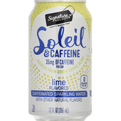 Signature Select Sparkling Water, Lime Flavored, Caffeinated