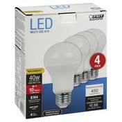 Feit Electric Light Bulbs, LED, Daylight, 5.5 Watts, 4 Pack
