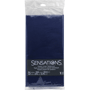 Sensations Tablecover, Plastic Lined, Navy Blue