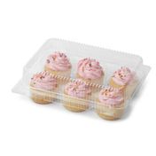 Wilton Clear 6-Cavity Disposable Plastic Cupcake Boxes with Removable Lid, 4-Count