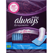 Always Daily Liners, Unscented, Wrapped, Regular