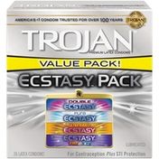 Trojan Ecstasy Lubricated Condoms Value Pack -  Count