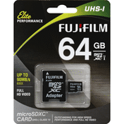Fujifilm MicroSDXC Card, UHS-I, 64 gb