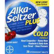 Alka-Seltzer Cold Formula, Effervescent Tablets, Cherry Burst