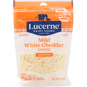Lucerne Cheese, White Cheddar, Mild, Shredded