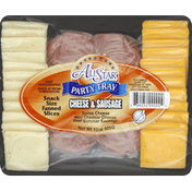 All Star Party Tray, Cheese & Sausage, Snack Size Fanned Slices