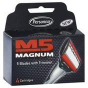 Personna Razor Cartridges, 5 Blades with Trimmer