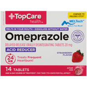 TopCare Omeprazole 20 Mg Acid Reducer Delayed Release Orally Disintegrating Tablets, Strawberry