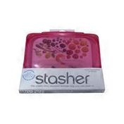 Stasher 15 Ounce Raspberry Reusable Silicone Sandwich Storage Bag