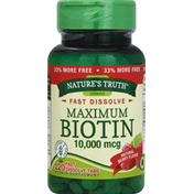 Nature's Truth Biotin, Maximum, 10,000 mcg, Fast Dissolve Tabs, Natural Berry Flavor