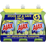 Ajax Dish Liquid, Lime, Bleach Alternative, 3 Pack