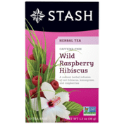Stash Tea Wild Raspberry Hibiscus Herbal Tea, Caffeine Free