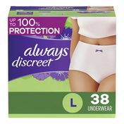 Always Discreet Incontinence Underwear for Women Maximum Absorbency, L
