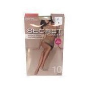 Secret Collection Size D Nude Invisible Sheer Control Top Pantyhose