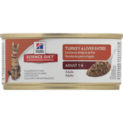 Hill's Science Diet Cat Food, Premium, Turkey & Liver Entree, Adult 1-6, Minced