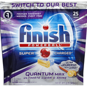 Finish Automatic Dishwasher Detergent, Ultra Degreaser with Lemon Scent, Capsules