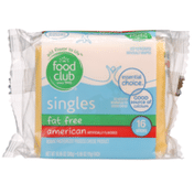 Food Club American Fat Free Nonfat Pasteurized Process Cheese Product Singles