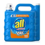 all Laundry Detergent Liquid with OXI Stain Removers and Whiteners, 140 Loads