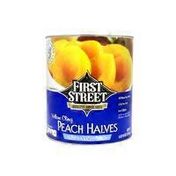 First Street Yellow Cling Peach Halves In Extra Light Syrup