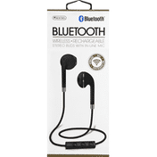 Sentry Pro Stereo Buds, with In-Line Mic, Black, Bluetooth
