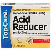 TopCare Maximum Strength Famotidine Tablets, 20 Mg Acid Reducer