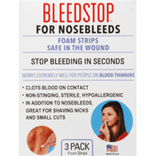 Bleedstop Foam Strips, For Nosebleeds, 3 Pack
