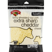 Hannaford Shredded Cheese, Extra Sharp Cheddar, Fancy, New York